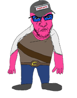 accessory angry beard belt button button_eyes closed_mouth clothes doll doll_(user) eyebrows eyes full_body glasses hat magenta_skin nose punisher_face variant:feraljak // 1501x1900 // 289.3KB