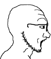 forehead_lines glasses open_mouth raised_eyebrow shoulder side side_profile soyjak stubble subvariant:soyak_side2 teeth template transparent_background variant:soyak // 698x801 // 10.5KB