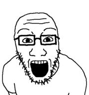 arm clothes glasses looking_at_you merge open_mouth series:fusionjaks stubble teeth tshirt variant:el_perro_rabioso variant:soyak // 375x400 // 7.9KB