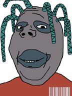 corey_taylor dreadlocks green_hair grey_skin mask metal_(music) music nu_metal red_shirt slipknot smile subvariant:wholesome_soyjak variant:gapejak // 600x800 // 45.4KB