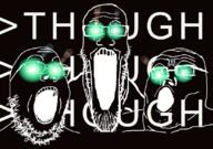 3soyjaks glasses glowing_eyes greentext open_mouth soyjak soyjak_trio stretched_mouth stubble text thougher variant:gapejak variant:markiplier_soyjak variant:tony_soprano_soyjak // 828x581 // 183.7KB