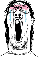 artist:beefsoup crying mullet nose_piercing open_mouth series:fusionjaks stubble teeth variant:mulletjak variant:reaction_soyjak // 456x662 // 19.2KB