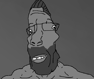 beard buff gigachad glasses gray_hair gray_skin grey_hair grey_skin happy muscles nas:gigachad shirtless smile teeth trend:gigajaks variant:parrotjak // 682x576 // 39.4KB