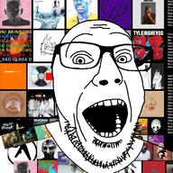 album_cover aphex_twin brockhampton car_seat_headrest cuck daft_punk daughters death_grips discipline_(king_crimson_album) earl_sweatshirt frank_ocean glasses godspeed_you!_black_emperor kanye_west kendrick_lamar king_crimson machine_girl madvillain mf_doom midori mu_(4chan) music open_mouth prog_rock radiohead rap redraw sewerslvt soyjak stubble sufjan_stevens swans sweet_trip talking_heads tranny tyler_the_creator variant:punkjak xiu_xiu // 758x758 // 484.6KB