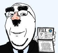 cia_nigger disguise federal_bureau_of_investigation glasses government looking_at_you secret silly smile sneaky snitch spy stubble subvariant:wholesome_soyjak template variant:gapejak white_background // 865x800 // 145.3KB