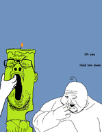 candle cannibalism hand handcuffs obese variant:reaction_soyjak variant:unknown // 987x1272 // 50.3KB