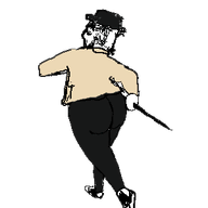 animanstudios animated ass cane closed_mouth clothes ear full_body glasses hat smile soyjak stubble variant:cobson walking // 300x356 // 41.8KB