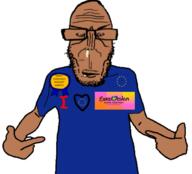 angry award badge beard brown_skin crying euromutt european european_union eurovision flag flag:european_union flag:sweden glasses half_open_mouth most_obsessed_faggot_award mutt pointing red_eyes shitskin soyjak star_(symbol) subvariant:euromutt sweater sweden text variant:markiplier_soyjak variant:shirtjak // 618x559 // 109.0KB