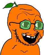 baby beard deformed distorted froot glasses open_mouth orange_skin smile stubble subvariant:gustavo variant:soyak // 644x800 // 35.1KB