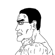 buff chest chud closed_mouth ear eyes glasses hair jaw jawline lips mewing muscles muscly muscular_male side_profile side_view soyjak subvariant:perceptive_chud template transparent_background variant:chudjak vein veiny // 799x799 // 16.5KB