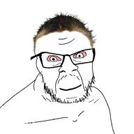 bloodshot_eyes closed_mouth crying glasses hair irl_image just_fuck_my_shit_up no_eyebrows smile stubble variant:feraljak white_background wrinkles // 1500x1500 // 297.3KB