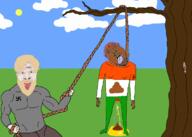 1488 beard bindi blood bloodshot_eyes blue_eyes brown_skin buff country crying eyelashes flag flag:india full_body glasses hair hanging holding_object holding_rope india indian lynching mustache nazism neovagina open_mouth piss poop purple_hair rope soyjak stubble swastika tongue variant:bernd white_skin yellow_hair yellow_teeth // 1200x857 // 239.7KB