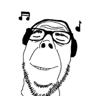 animated closed_eyes closed_mouth glasses happy headphones smile soyjak stubble variant:dubbbzjak // 350x400 // 253.5KB