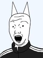 cat_ear clothes no_glasses open_mouth series:unfunnycreature soyjak track_suit unfunny_creature variant:kuzjak // 800x1067 // 95.1KB