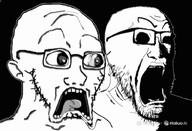 'p 2soyjaks beard book ear gigger glasses grayscale hailuo_ai irl meta:ai_generated meta:bait meta:leaky meta:not_oc muscles nas:gigachad neck nose open_mouth p reading scream shocked stubble subvariant:doctos teeth text tongue variant:darkiplier variant:soyak // 800x547 // 4.0MB