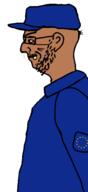 angry award beard brown_skin chin clothes crying ear euromutt european european_union flag flag:european_union glasses half_open_mouth hat mutt patch red_eyes shitskin side_profile soldier star star_(symbol) stubble uniform variant:soydierjak // 1920x4189 // 669.9KB
