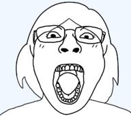 clothes eyelashes female femjak glasses hair looking_at_you open_mouth series:foidjaks soyjak subvariant:bridget template transparent_background variant:bernd variant:gapejak // 1200x1125 // 34.1KB