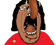 bant_(4chan) brown_skin clothes glasses hair open_mouth soyjak stubble subvariant:cobson_up variant:cobson yonkers // 1222x984 // 262.0KB