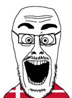 eyebrows eyes flag:denmark forehead_lines glasses mustache nose open_mouth soyjak stubble teeth variant:cutejak // 437x599 // 12.2KB