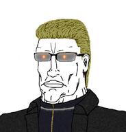 albert_wesker aryan_chad blond chad chud glasses glowing_eyes hyperborean millions_must_die resident_evil_4 resident_evil_5 subvariant:perceptive_chud sunglasses trenchcoat trend:aryan variant:chudjak // 761x795 // 131.9KB