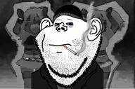 animated beanie caramelldansen cigarette closed_mouth doomer ear eye_bags eyebags eyebrows hair hoodie mash_up molchat_doma music sad smoke smoking stubble tired variant:impish_soyak_ears video // 640x424, 125.8s // 45.6MB