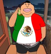 background big_lips brimstone brown_skin closed_mouth fat flag:mexico gun hair looking_at_you subvariant:meximutt_front2 variant:meximutt // 800x849 // 287.8KB