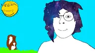 black_shirt callioperockwell_(namefag) female galaxy glasses hair meta:namefags subvariant:female_cobson subvariant:feralsquirrel subvariant:wholesome_soyjak sun trend:squirreljakking variant:cobson variant:feraljak variant:gapejak // 1920x1080 // 678.6KB