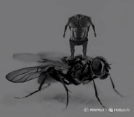 animated black_and_white buff bug dance fly grey_skin meta:ai_generated muscles nas:gigachad subnas:gigafly this_one_made_me_giggle