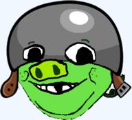 angry_birds baby clothes deformed ear green_skin hat helmet pig smile snout soyjak stubble subvariant:nathaniel tail variant:gapejak // 633x574 // 82.5KB