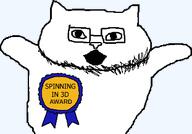 3d animal animated award cat catjak catjak_will_always_be_a_gemerald ext=gif gaping_mouth glasses ias spinning stubble variant:catjak // 694x694 // 227.2KB