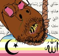 ack aisha_bint_abi_bakr allah beard brown_skin flag:map glasses islam map_(pedophile) mudslime mudslime_shitskin_award pedophile rope subvariant:scholar // 768x719 // 379.6KB