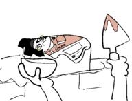 art artist:jaikacuz beanie blush clothes drawing dress female full_body hair long_hair shoe skirt variant:soytan // 876x670 // 16.4KB