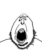 angry crooked_teeth deformed glasses open_mouth soyjak stubble template variant:volcanojak // 677x799 // 127.7KB