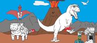 animal ankylosaurus blood crying dinosaur glasses mountain prehistoric pteranodon pterosaur soyjak stubble subvariant:science_lover time_machine triceratops tyrannosaurus variant:cryboy_soyjak variant:impish_soyak_ears variant:markiplier_soyjak volcano // 1752x780 // 144.8KB