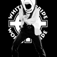 animated celtic_cross dance flag full_body gangnam_style glasses irl open_mouth push_pin soyjak sticky stormfront stubble variant:cobson white_supremacist // 300x460 // 322.4KB