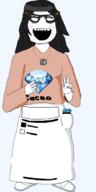 blush female full_body gem glasses hair holding_object nintendo nintendo_switch no_nose open_mouth shoe soy soyjak variant:soytan video_game // 1050x2099 // 125.3KB
