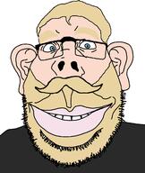 beard blond blue_eyes closed_mouth clothes glasses grin mustache nordic_chad smile stubble variant:obsjak white_skin yellow_beard yellow_eyebrows yellow_hair yellow_mustache // 1030x1222 // 68.0KB