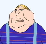cartoon closed_mouth fat gynaecomastia hayri latino meximutt obese purple_shirt transparent_background turk turkiye variant:meximutt yellow_brow yellow_hair // 888x849 // 42.6KB