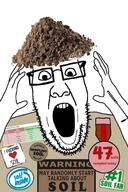 award badge chart clothes dirt glasses heart intel logo open_mouth soil soyjak sticker stubble tattoo text tool variant:ppp warning white_background // 1000x1497 // 212.0KB