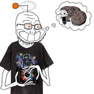 2soyjaks calarts clothes darth_vader distorted food glasses grin holding_object open_mouth orange_eyes oreo reddit snoo soyjak star_wars stubble subvariant:waow text thinking thought_bubble variant:excited_soyjak variant:soyak yoda // 1280x1280 // 1004.5KB