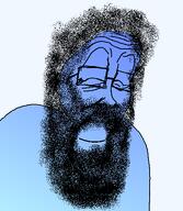 beard blue_skin calm closed_eyes closed_mouth glasses hair smile soyjak stubble transparent_background variant:unpaintbucketable_nigger // 440x505 // 62.4KB
