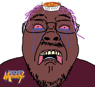 beefsoup_(user) bloodshot_eyes bowl crying glasses looking_at_you meta:namefags moustache mustache red_eyes rocket_monkeys speech_bubble stubble transparent_background variant:bernd
