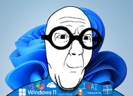 angel artificial_intelligence award badge bald beard big_glasses blue_background blue_shirt closed_mouth cloud copilot double_chin fluent_design glasses glowing gray_background grey_background halo heart i_love linux microsoft microsoft_365 microsoft_copilot microsoft_teams no_eyebrows onedrive round_glasses satya_nadella smile smirk smug soyjak spyware stubble variant:slatejak windows windows_11 // 1250x900 // 921.3KB