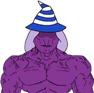 beldam beldam_(paper_mario) buff clothes female ghost hat long_nose mario paper_mario purple_skin shadow_siren smile subvariant:muscular_chud variant:chudjak witch woman // 1056x1048 // 53.4KB