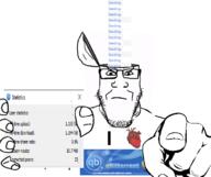 angry arm closed_mouth glasses hand head_box heart holding_object i_love pointing pointing_at_viewer qbittorrent seeding soyjak stubble text torrent variant:markiplier_soyjak // 733x615 // 107.7KB