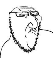 closed_mouth concerned distorted frown glasses looking_at_you soyjak stretched_chin stubble subvariant:ugjak variant:smugjak // 4144x4560 // 2.0MB