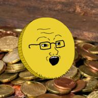 coin glasses gold irl objectsoy open_mouth series:materialjaks soyjak stubble variant:soyak // 2700x2700 // 3.6MB