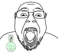 badge glasses oldfag open_mouth soyjak stubble text variant:bernd ylilauta // 750x688 // 139.2KB