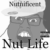 album_cover artist:Nutnificent black_and_white cover gray music nuts parental_advisory rap series:Nut_Life squirrel squirreljak stomp_em_in_the_nuts subvariant:feralsquirrel variant:feraljak // 1080x1080, 118s // 7.0MB