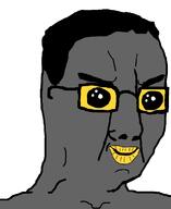 glasses grey_skin hair oh_my_god_she_is_so_attractive soot soot_colors soyjak soyjak_party variant:chudjak // 630x770 // 34.3KB